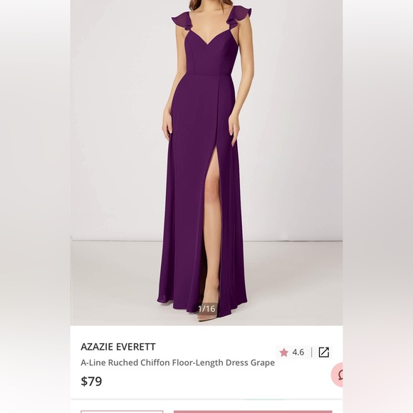 AZAZIE Everett A-line Dress in Color ROYALTY - Picture 5 of 9